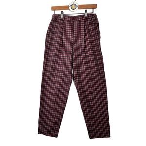 Emanuelle Pink Plaid Cotton Slacks